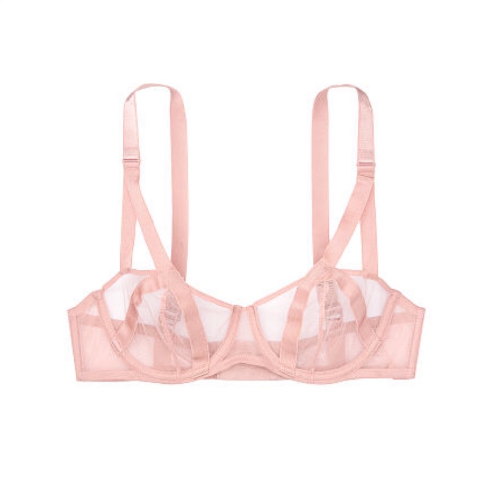 🔥 Unlined Mesh Balconette Bra.